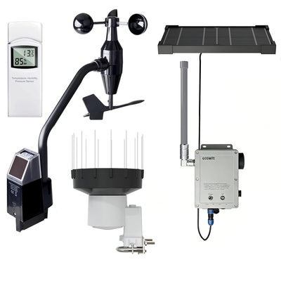 ECOWITT WittField WS6212S kit: WS6210S 4G and Wi-Fi solar gateway, 4-in-1 outdoor sensor, rain gauge and thermo-hygrometer