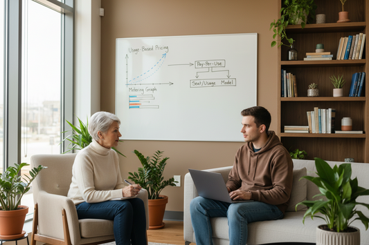 An economist and a software developer discussing metering and pay-per-use pricing models