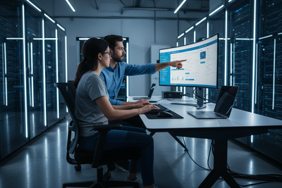 Two engineers configuring BTCPay Server together for self-hosted Bitcoin payments